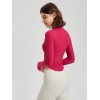 Women Stand Collar Full Zip Yoga Jacket, Curved Hem Slim Shaping Workout Top with Thumb Holes