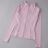 Women Stand Collar Zip Up Yoga Windbreaker Jacket, Slim Waist Long Sleeve Workout Top With Side Pockets