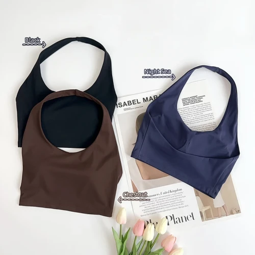 Women Sexy Halter Neck Sports Bra Shockproof Breathable Comfort Cycling Running Fitness Yoga Vest