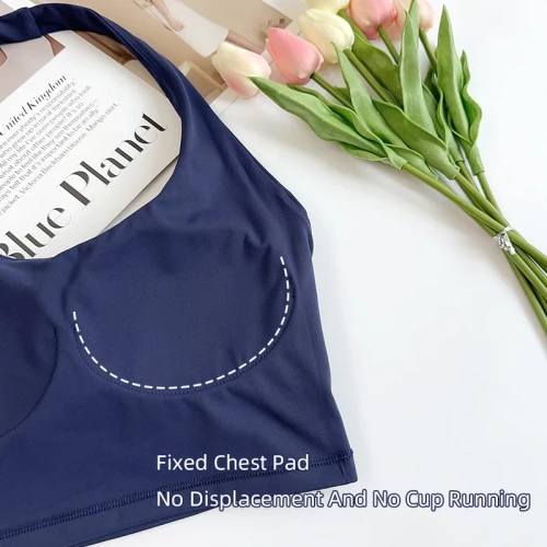 Women Sexy Halter Neck Sports Bra Shockproof Breathable Comfort Cycling Running Fitness Yoga Vest