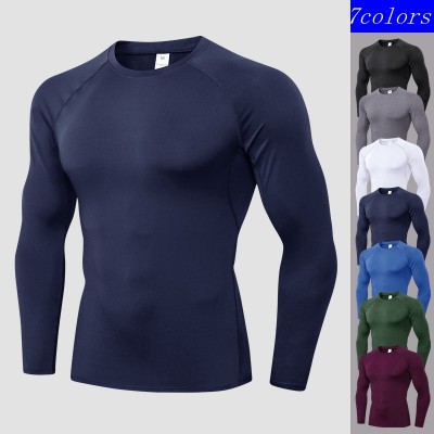 Men's Compression Long Sleeve Workout T‑Shirt Cool Dry Gym Athletic Base Layer Undershirt Tops