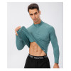 Men Half‑Zip Raglan Long‑Sleeve Quick‑Dry Running Top Slim‑Fit Fitness Training Baselayer Undershirt