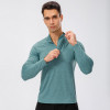 Men Half‑Zip Raglan Long‑Sleeve Quick‑Dry Running Top Slim‑Fit Fitness Training Baselayer Undershirt