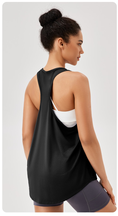 Women Loose Racerback Yoga Tank Top Quick Dry Sleeveless Workout Gym Running Fitness Vest Athletic Sports Shirt