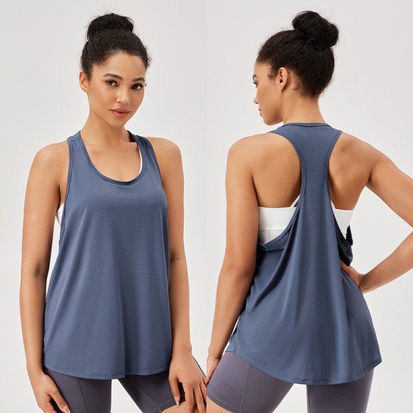 Women Loose Racerback Yoga Tank Top Quick Dry Sleeveless Workout Gym Running Fitness Vest Athletic Sports Shirt