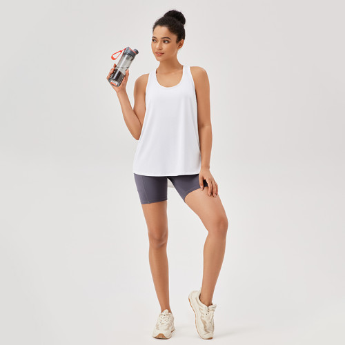 Women Loose Racerback Yoga Tank Top Quick Dry Sleeveless Workout Gym Running Fitness Vest Athletic Sports Shirt