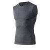 Men Round Neck Compression Sleeveless Fitness Tank Top Quick Dry Gym Workout Running Sport Vest Athletic Sportswear Tops
