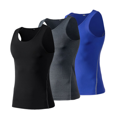 Men U‑Neck Compression Sleeveless Fitness Tank Top Quick Dry High Stretch Gym Workout Running Athletic Sport Vest Jersey