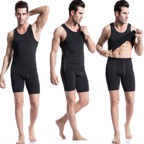 Men U‑Neck Compression Sleeveless Fitness Tank Top Quick Dry High Stretch Gym Workout Running Athletic Sport Vest Jersey