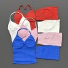 Women Seamless 2 Pieces Sports Set Halter Backless Tank Yoga Top High Waist Scrunch Shorts Gym Workout Activewear Suit