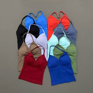 Women Halter Yoga Bra & High Waist Leggings 2‑Piece Seamless Workout Set