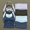 Women 2 Piece Halter Neck Yoga Workout Set, Ruched Bow High Waist Leggings Breathable Gym Fitness Sportswear