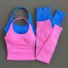 Women 2 Piece Halter Neck Yoga Workout Set, Ruched Bow High Waist Leggings Breathable Gym Fitness Sportswear