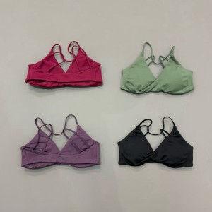 Women Criss‑Cross Backless Sports Bra, High Support Breathable Yoga Gym Running Fitness Active Wear Top