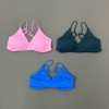 Women Criss‑Cross Backless Sports Bra, High Support Breathable Yoga Gym Running Fitness Active Wear Top