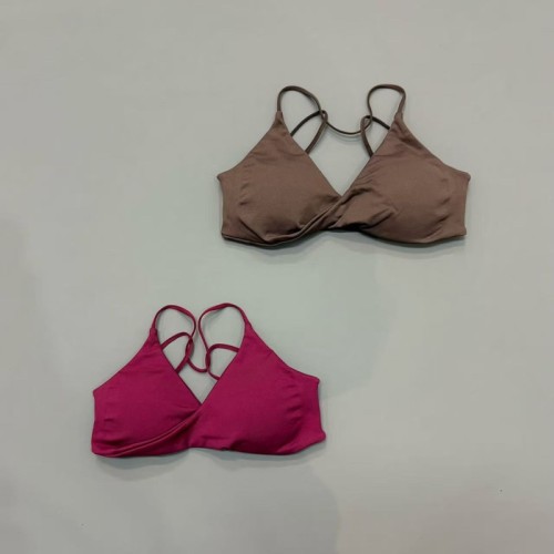 Women Criss‑Cross Backless Sports Bra, High Support Breathable Yoga Gym Running Fitness Active Wear Top