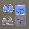 Women 2 Piece Ignite Sculpt Scrunch Yoga Set, Contrast Trim Sports Bra & High Waist Biker Shorts Fitness Running Suit