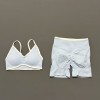 Women 2 Piece Ignite Sculpt Scrunch Yoga Set, Contrast Trim Sports Bra & High Waist Biker Shorts Fitness Running Suit