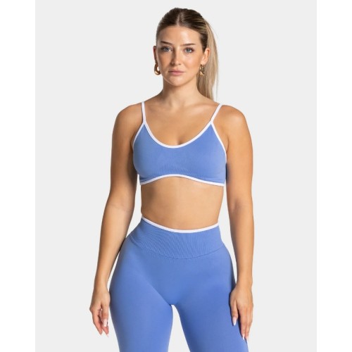Seamless Color Block Sports Bra, Backless Yoga Bra, Sleeveless Strappy Fitness Workout Crop Top