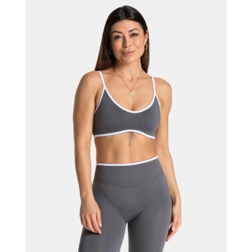 Seamless Color Block Sports Bra, Backless Yoga Bra, Sleeveless Strappy Fitness Workout Crop Top