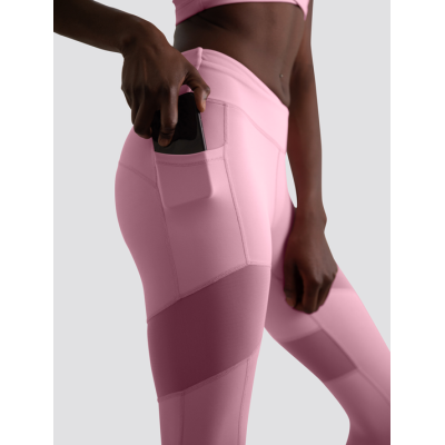 High Waist Pink Color Nylon Buttery Soft Yoga Capris