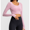 High quality Long Sleeve Crop Gym Shirts for Women Workout Yoga Tops