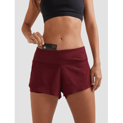 Private label 2 in 1 running shorts with lining compressive biker shorts with side pockets