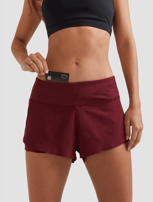 Private label 2 in 1 running shorts with lining compressive biker shorts with side pockets