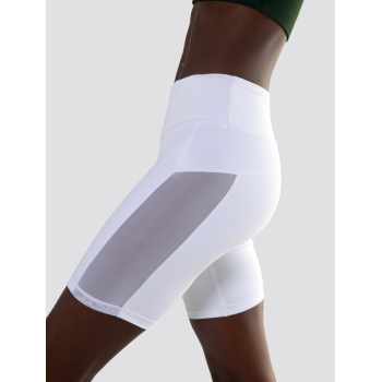 High waist non see through yoga shorts with side mesh sexy breathable biker shorts
