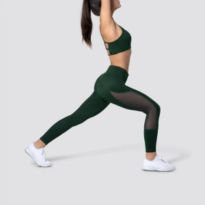 High rise compression yoga leggings with side mesh flattering supportive fitness tights