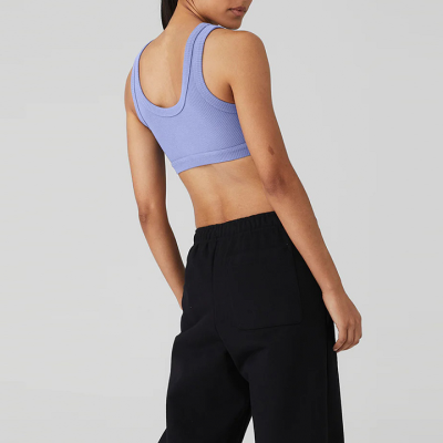 Sports Bras for Women , Ribbed fabric sports yoga bra, womens workout wear