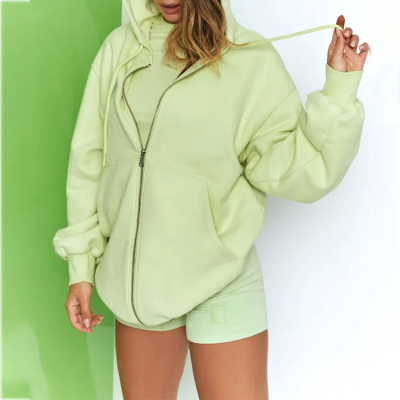 Womens Zip Up Hoodies Long Sleeve Fall Oversized Jacket  Casual Sweatshirts Jacket with Pocket