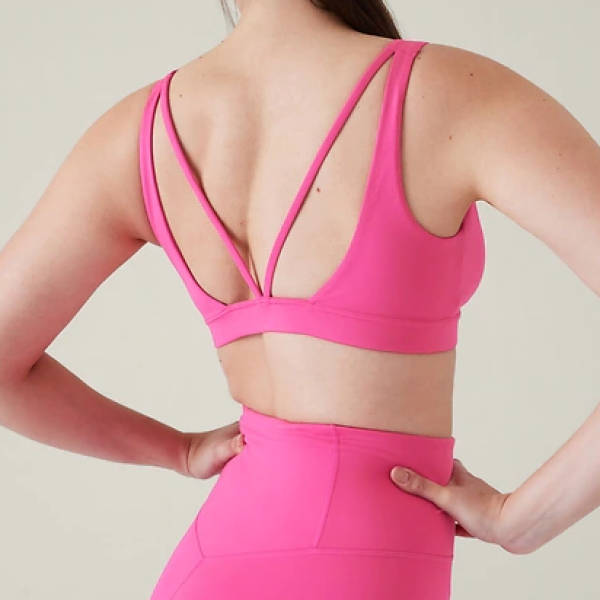 Womens Butterluxe Y Back Sports Bra Padded Racerback Low Impact Spaghetti Thin Strap Workout Yoga Bra