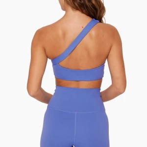 Womens One Shoulder Sports Bras Sexy Cutout Straps Athletic Running Workout Top