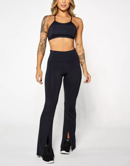 High waisted black essential flared leggings for women full length yoga pants