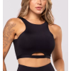 High impact full coverage padded crop top longline cross back sports bra with removable paddings