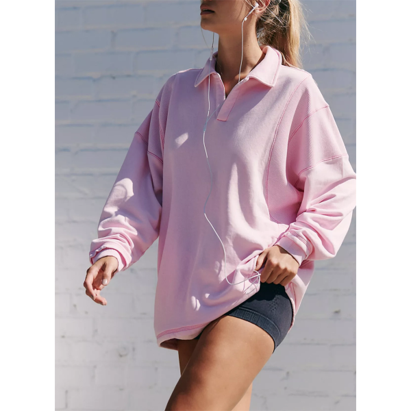 Essentials Women's Classic-Fit Long-Sleeve Open Crew Neck  Hooded Sweatshirt