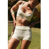 Workout Outfits for Women 2 Piece Seamless Ribbed High Waist Shorts with Sports Bra Exercise Set