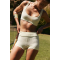 Workout Outfits for Women 2 Piece Seamless Ribbed High Waist Shorts with Sports Bra Exercise Set
