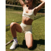 Workout Outfits for Women 2 Piece Seamless Ribbed High Waist Shorts with Sports Bra Exercise Set