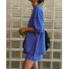 Two Piece Outfits for Women Lounge Sets Button Down Top and Shorts Set Over-sized Shirts