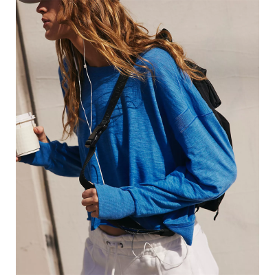 Long Sleeve Tee for Women Cotton  Athletic Gym Workout Tops Yoga Shirts