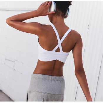 Sports Bra for Women Medium Support Criss Cross Strappy Bras Seamless Padded High Impact Yoga Athletic Bras