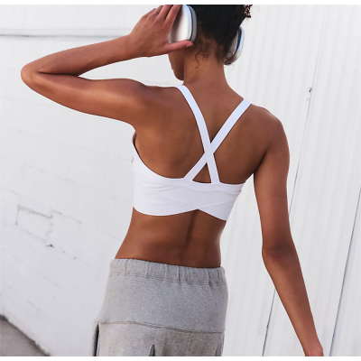 Sports Bra for Women Medium Support Criss Cross Strappy Bras Seamless Padded High Impact Yoga Athletic Bras