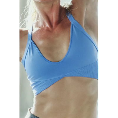 Custom Logo Yoga Bra, Essentials Women's Active Top Medium Support Racerback Sports Bra