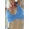 YOGA Butterluxe Womens Ruched V Neck Sports Bra - Y Back Spaghetti Thin Strap Wireless Padded Bra Yoga Crop Top