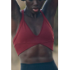 YOGA Butterluxe Womens Ruched V Neck Sports Bra - Y Back Spaghetti Thin Strap Wireless Padded Bra Yoga Crop Top