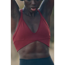 YOGA Butterluxe Womens Ruched V Neck Sports Bra - Y Back Spaghetti Thin Strap Wireless Padded Bra Yoga Crop Top