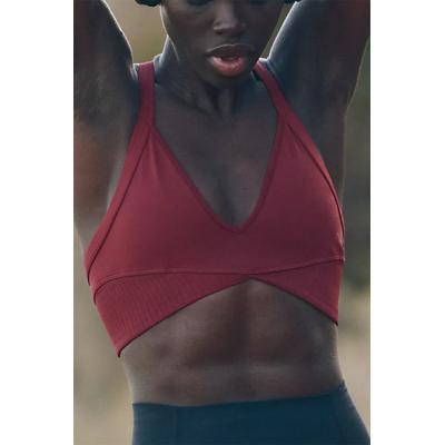 YOGA Butterluxe Womens Ruched V Neck Sports Bra - Y Back Spaghetti Thin Strap Wireless Padded Bra Yoga Crop Top