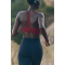 YOGA Butterluxe Womens Ruched V Neck Sports Bra - Y Back Spaghetti Thin Strap Wireless Padded Bra Yoga Crop Top